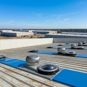 Tubo de Luz de Doble Uso - Ventilador de Techo Impulsado por el Viento para Luz Natural y Ventilación Natural en Edificios Industriales - Product Image 4