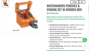 Juego de Punzones para Relojeros, Caja de Madera, Herramientas de Remachado de Precisión, Kit de Reparación de Relojes, Herramienta para Trabajos de Joyería |   N.° de artículo GS-2172 - Product Image 3