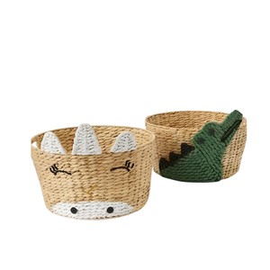 Alligator Water Hyacinth Storage <b>Basket</b> Woven Crocodile Toy Organizer Bin Cute Green Animal Kids Nursery <b>Hamper</b> - Product Image 3
