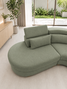 Sofá Esquinero Moderno en Forma de L, Modelo Montecarlo Sage, Tapizado, Seccional, con Tela Personalizada, Muebles para Sala de Estar, Hotel, Villa, Casa - Product Image 5