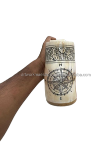 Mug en corne de buffle original fait main avec logo VIKING, sculpté à la main, authentique, d'inspiration ancienne, vente en gros - Product Image 4