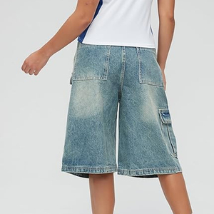 Pantalones Cortos de Mezclilla con Lavado Ácido Personalizados, Estilo Urbano Vintage, Corte Holgado, Algodón, Logotipo Personalizado, OEM - Product Image 4