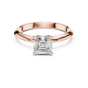 แหวนแต่งงานทองคำแท้ 14k คลาสสิก ประดับเพชรทรง Asscher น้ำหนัก 1 กะรัต เกรด E VS1 เพาะเลี้ยงในห้องปฏิบัติการ พร้อมใบรับรอง IGI สำหรับผู้หญิง - Product Image 5