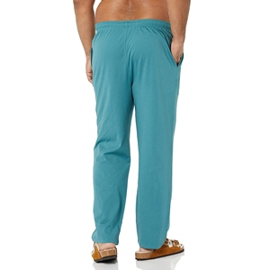 NOEN SPORTS Pantalon de pyjama pour homme en coton rouge dégradé, tricoté, respirant, imprimé par transfert thermique, taille élastique avec cordon de serrage - Product Image 6