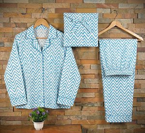 Nouvel Arrivage Ensemble de Pyjama Long en Coton Imprimé Floral Façonné à la Main Écologique et Séchage Rapide pour Femme – Tenue de Nuit Confortable pour l'Été - Product Image 6