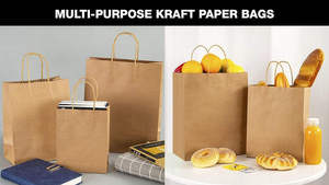 Sacs fourre-tout en papier kraft écologiques de luxe avec logo personnalisé, poignées en coton, durables, réutilisables, emballages de shopping laminés - Product Image 4