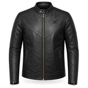 Veste de moto en cuir moderne pour café-récréation |   Vert Forêt Charbon Noir |   Fabricant OEM ODM |   Qualité de conception haut de gamme | Vêtements de course - Product Image 1