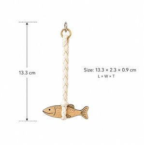 Mini Adorno de Pared de Madera con Forma de Pez, Decoración Náutica Hecha a Mano con Cuerda de Algodón - Product Image 4
