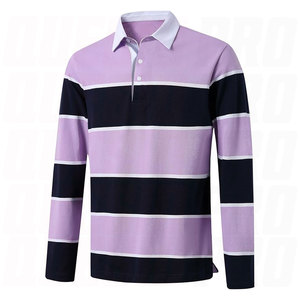 Chemises de rugby pour hommes de qualité supérieure, manches longues, col rayé, jersey bicolore, vêtements de sport haut de gamme, chemises de rugby - Product Image 1