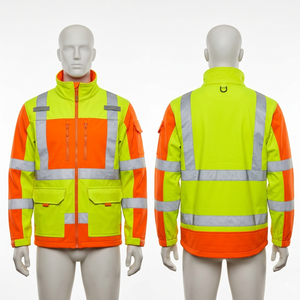 Veste de travail de sécurité en polyester et élasthanne de qualité supérieure 320 GSM, doublure douce, panneaux réfléchissants orange, logo personnalisé - Product Image 6