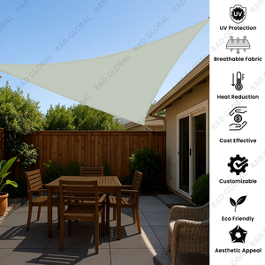 Vela de sombra triangular de HDPE, transpirable, con protección UV, para jardín, patio, balcón, exterior. - Product Image 2