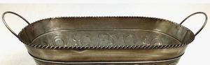 Seau à boissons ovale vintage en métal gaufré, bronze antique, avec poignées en fil métallique, idéal pour la restauration et les fêtes - Product Image 5
