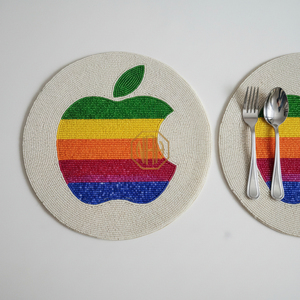 NOORIMS AKBAR HANDICRAFTS ผ้าซาตินประดับลูกปัด ดีไซน์เนอร์ งานฝีมือสุดหรู ลายสีสันสดใส แผ่นรองจาน คุณภาพส่งออกจำนวนมาก เหมาะสำหรับงานแต่งงาน - Product Image 5