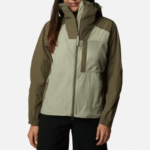 Chaqueta Cortavientos Ligera con Capucha para Mujer, Impermeable, para Senderismo al Aire Libre, con Bloques de Color, Transpirable, Estilo Urbano Deportivo - Product Image 1