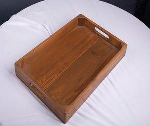 Plateau de service traditionnel en bois naturel, plateau en bois personnalisé pour la nourriture, la maison, la décoration de mariage, micro-ondes - Product Image 2