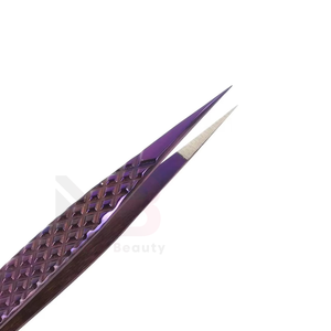 Stainless Steel Eyelash Tweezers Set <b>Smooth</b> Tip Plain Grip Multi Color Coated Professional Extension <b>Tools</b> - Product Image 5