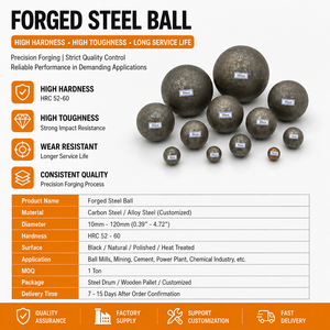 Billes en acier forgé laminées à chaud de 25 mm, 30 mm, 40 mm, 50 mm à faible perte d'usure pour broyeurs industriels - <span class=keywords><strong>Prix</strong></span> usine - Product Image 1