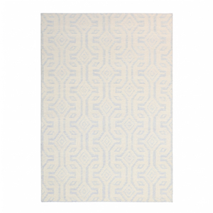 Custom Hand Tufted Wool <b>Ivory</b> Light Blue Repeating Geometric Diamond Design Modern Area <b>Rug</b> Non-Slip Eco-Friendly Thick for - Product Image 3