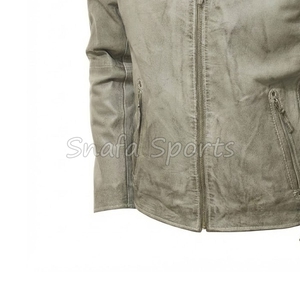 Men's Genuine Leather <b>Waterproof</b> Eco-Friendly Outerwear <b>Jacket</b> Wholesale High Quality Zipper <b>Long</b> Sleeve Leather <b>Jacket</b> - Product Image 4