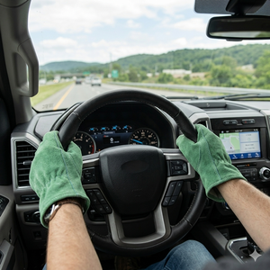 Green Leather Work <b>Gloves</b> Durable Anti-Slip Straight Cuff General Purpose Safety <b>Gloves</b> - Product Image 3