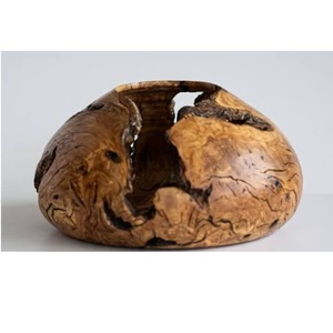 Vase à fleurs en bois écologique, sculpté à la main en bois de manguier, décoration de table pour salon, bureau, cadeaux et vente en gros - Product Image 6