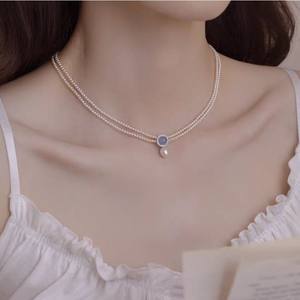Collar de Doble Capa para Mujer Aurora Shi Jia con Colgante de Perla de Agua Dulce, Estilo Igual para Mejores Amigas, Cadena para Clavícula - Product Image 2