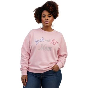 Sweat-shirt rose à col rond pour femme, pull décontracté à manches longues, style streetwear, vêtements confortables pour tous les jours - Product Image 1