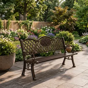 Three Seater Cast Iron Office <b>Sofa</b> <b>Bench</b> with Decorative Backrest for Reception Lobby Waiting Area Commercial Seating - Product Image 6