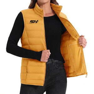 Gilet matelassé pour femme personnalisable, 100 % polyester, avec poches intérieures et latérales, sans manches, prix bas - Product Image 2