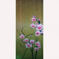 Rideaux en bambou peints à la main, texture florale, rideaux et draperies en bambou perlé pour salon, prix d'usine artisanal du Vietnam