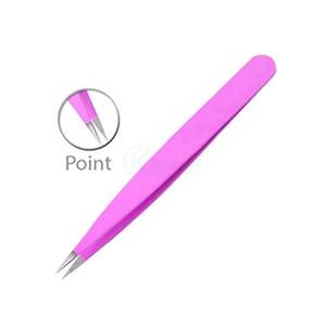 Ensemble de 3 pinces à épiler pour sourcils roses en acier inoxydable, outils de précision pour l'épilation, pour usage en salon, personnalisable - Product Image 3