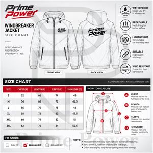 Veste coupe-vent à capuche Prime Power pour homme, nouvelle collection, rouge et blanc, blocs de couleur, fermeture éclair, résistante à l'eau, pour sports de plein air, coupe classique - Product Image 6