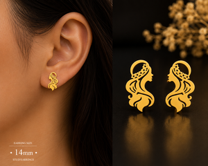 Pendientes de Plata de Ley 925 con Baño de Oro para Mujer, Diseño Minimalista y Delicado, con Motivo de Corona, Joyería para Mujer, Regalo para Fiesta - Product Image 4