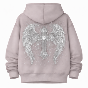 Sweat à capuche épais orné de strass 350 GSM, sweat à capuche personnalisé en cristal, streetwear, pull-over FINA SPORTS, sweat à capuche épais orné de strass 350 GSM - Product Image 2