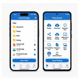Aplicación RoyalCraft Cloud Sync: Sincronización de archivos, copia de seguridad, almacenamiento en la nube, acceso a múltiples dispositivos y uso compartido seguro para iOS/Android - Product Image 1