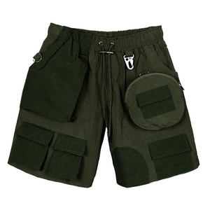 Summer Men <b>Hip</b> Hop Casual Shorts Front Multi-Pocket Cargo Drawstring Elastic Waist Polyester/Cotton Anti-Wrinkle Quick Dry - Product Image 3