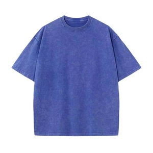 เสื้อยืดคอกลมแขนสั้นสีดำโอเวอร์ไซส์ ผ้าฝ้าย ผู้ชาย สไตล์ลำลอง ระบายอากาศได้ดี สตรีทแวร์ สีพื้น ผ้าถัก ย้อมสีเรียบ ทรงปกติ - Product Image 2