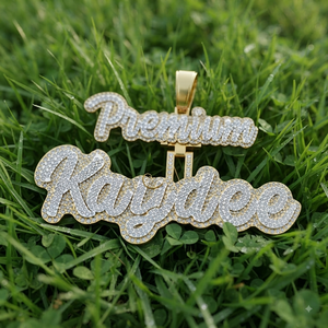 Trendy Hip Hop Custom Gold Plated 925 <b>Silver</b> iced Cursive Letter <b>Initial</b> Moissanite Diamond Pendants Charms <b>Necklace</b>-Party Gift - Product Image 6