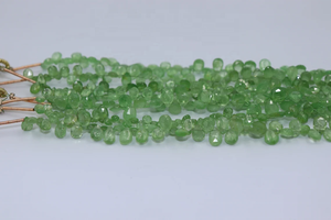 Cuentas de corte de pera facetadas de tsavorita de 5*7mm, hebra de 8 pulgadas para fabricación de joyas, cuentas de Briolette naturales - Product Image 4