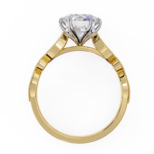 Anillo de Compromiso con Diamante Cultivado en Laboratorio, Corte Brillante Redondo de 2 Quilates, Oro Sólido de 18K, Certificado IGI, VVS E-F, Anillo Fino con Acento Redondo Vintage - Product Image 2
