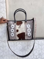 Nouvel Arrivage Sac Fourre-tout en Véritable Cuir de Vache, Sac à Main Élégant en Cuir avec Poils, Sacs Sculptés à la Main pour Femmes, Multi-usages