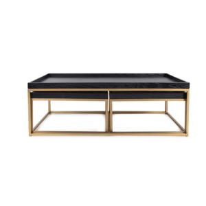 <b>Black</b> Wood Ottoman <b>Tray</b> Solid Wood <b>Serving</b> Plate Rectangle Dish with Raised Edges for Party Dining - Product Image 1