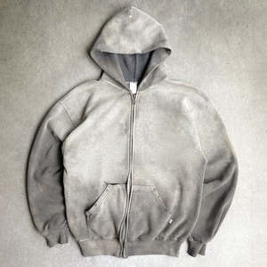 Sweat-shirts à capuche zippés en molleton 100 % coton de haute qualité, délavés à l'acide, personnalisés, brodés, imprimés, effet vieilli, coupe ample et carrée, pour homme, collection automne - Product Image 1