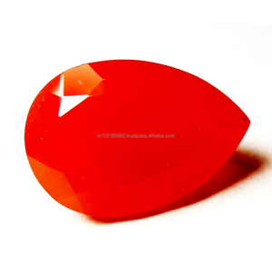 Piedra preciosa suelta de corte facetado en forma de pera Natural de cornalina naranja hecha a mano de alta calidad para hacer joyería de plata y oro - Product Image 3