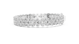 10K White <b>Solid</b> <b>Gold</b> Round Diamond Statement Bracelet 17.38ct Genuine Diamond 24.4g 750 <b>Gold</b> Luxury Fine Jewelry Wholesale - Product Image 3