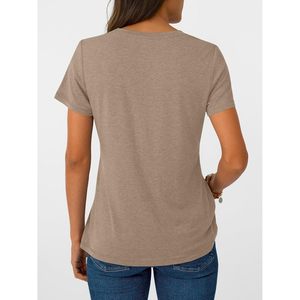 Camisetas informales de verano para mujer 2025, blusas básicas de manga corta con cuello redondo, Tops de entrenamiento para trajes elegantes de negocios - Product Image 3