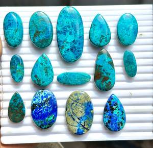 Loose Gemstone Natural Azurite Stones Mix Size and Shape Natural Gemstone Wholesale lot Factory Price Azurite Shattuckite Cabs - Product Image 5