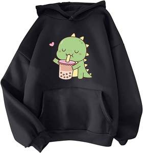 Spring Summer Collection Casual Printed Knitted Women's Hooded Loose Short-Sleeved <b>Zipper</b> - Product Image 5