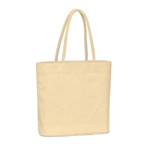 Vente en gros Sac de Shopper en toile de jute uni Grand fourre-tout en toile de jute écologique Sac de plage cadeau réutilisable Sac en jute imprimé personnalisé - Product Image 2