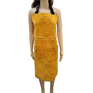 Heavy-Duty Sleeveless Leather Welding Apron Cowhide Split Industrial <b>Fire</b>-Resistant CE Certified Safety Work Clothing for - Product Image 1